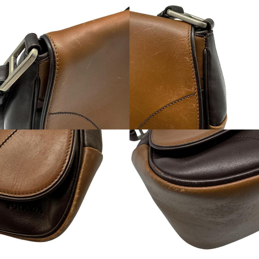 Prada leather silver brown shoulder bag - Picture 3 of 4